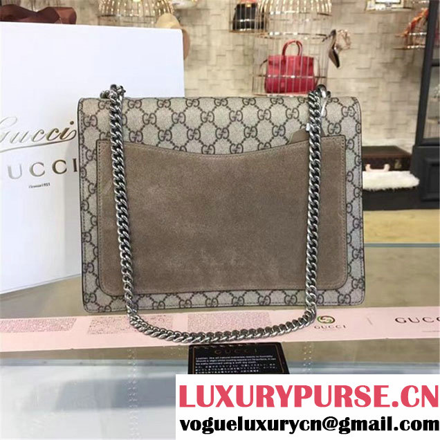 Gucci Dionysus GG Supreme Hand Shooting Star Embroidery Canvas Shoulder Large Bag with Sequin Appliqué Fall Winter 2016 Collection Beige