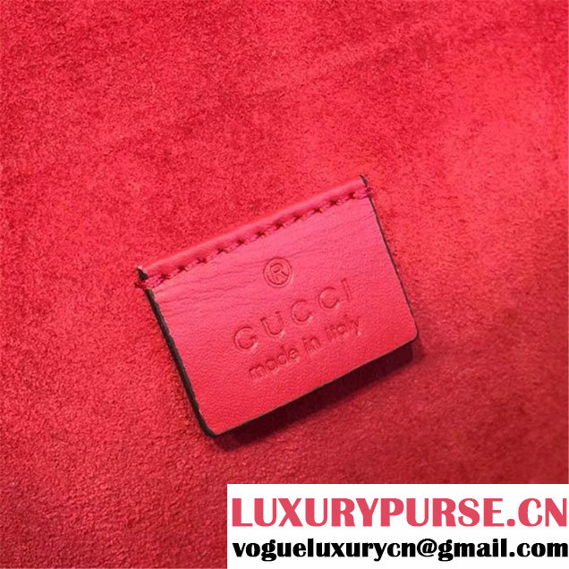 Gucci Dionysus GG Supreme Chain Heart Embroidery Canvas Shoulder Medium Bag Sequin Appliqué Fall Winter 2016 Collection Beige Red