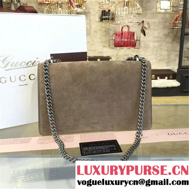 Gucci Dionysus Leather-Trimmed Suede Medium Shoulder Bag Fall Winter 2016 Collection Tan
