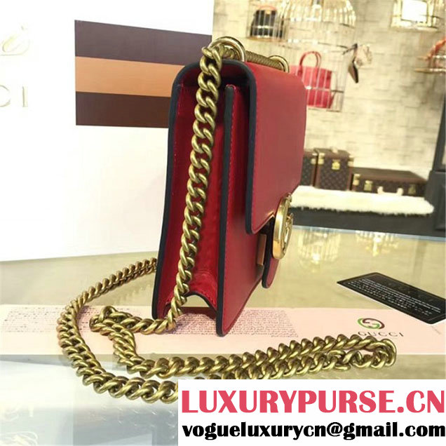 Gucci GG Marmont Leather Shoulder Box Bag 431384 Fall Winter 2016 Collection Red