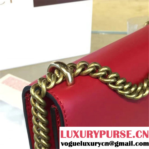 Gucci GG Marmont Leather Shoulder Box Bag 431384 Fall Winter 2016 Collection Red