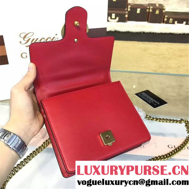 Gucci GG Marmont Leather Shoulder Box Bag 431384 Fall Winter 2016 Collection Red