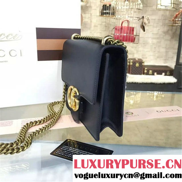 Gucci GG Marmont Leather Shoulder Box Bag 431384 Fall Winter 2016 Collection Black