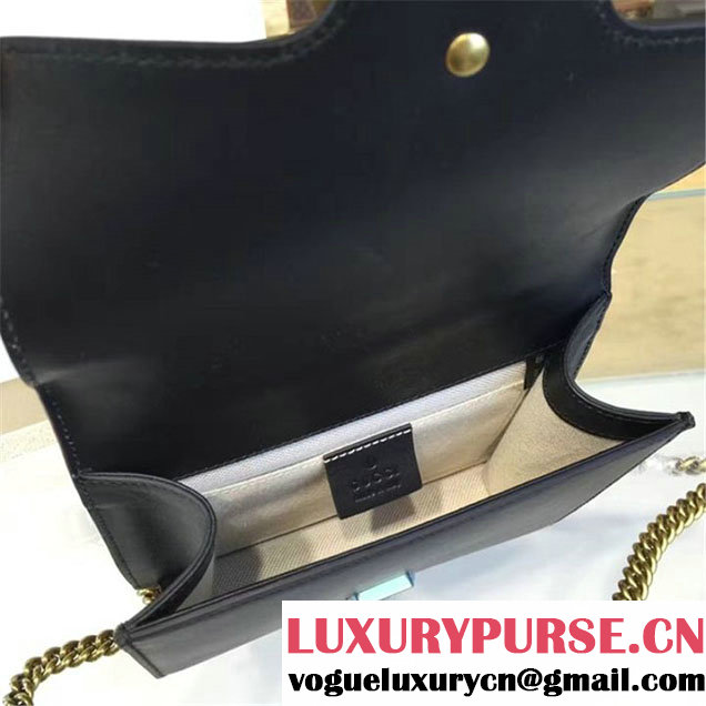 Gucci GG Marmont Leather Shoulder Box Bag 431384 Fall Winter 2016 Collection Black