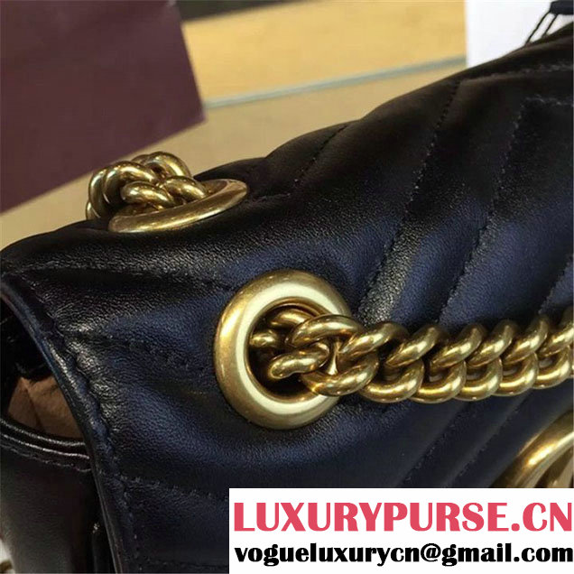 Gucci GG Marmont Matelassé Leather Shoulder Bag Fall Winter 2016 Collection Black