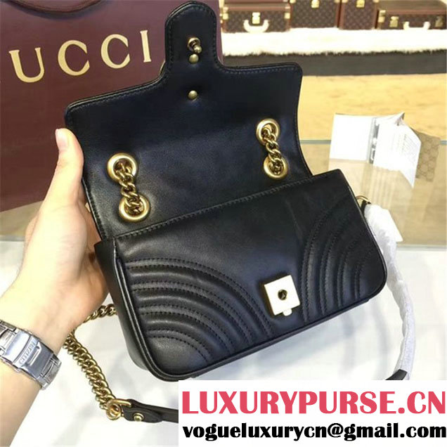 Gucci GG Marmont Matelassé Leather Shoulder Bag Fall Winter 2016 Collection Black