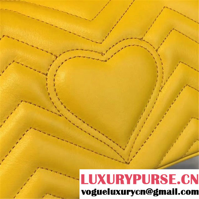Gucci GG Marmont Matelassé Leather Shoulder Bag Fall Winter 2016 Collection Yellow