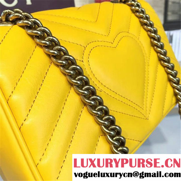 Gucci GG Marmont Matelassé Leather Shoulder Bag Fall Winter 2016 Collection Yellow