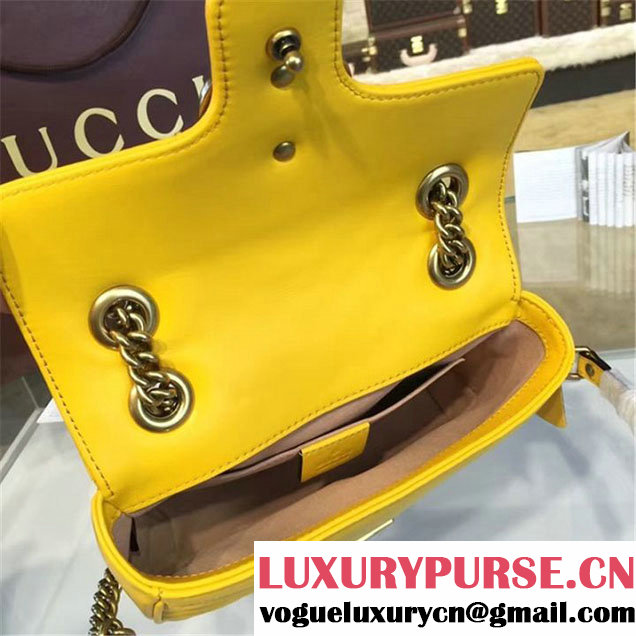 Gucci GG Marmont Matelassé Leather Shoulder Bag Fall Winter 2016 Collection Yellow