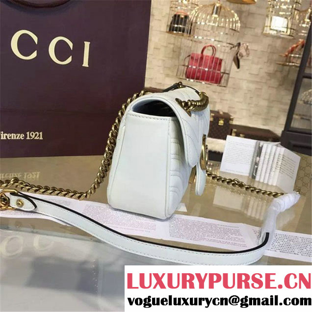 Gucci GG Marmont Matelassé Leather Shoulder Bag Fall Winter 2016 Collection White