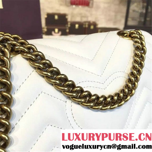 Gucci GG Marmont Matelassé Leather Shoulder Bag Fall Winter 2016 Collection White