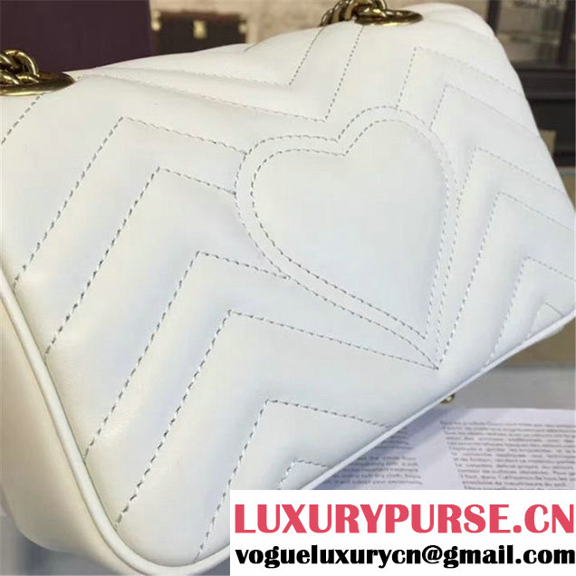 Gucci GG Marmont Matelassé Leather Shoulder Bag Fall Winter 2016 Collection White