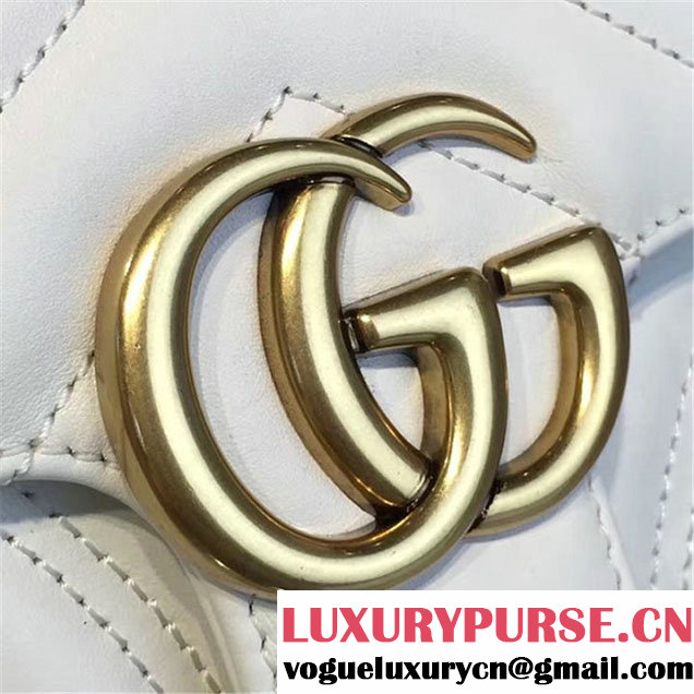 Gucci GG Marmont Matelassé Leather Shoulder Bag Fall Winter 2016 Collection White