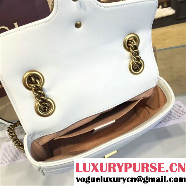Gucci GG Marmont Matelassé Leather Shoulder Bag Fall Winter 2016 Collection White