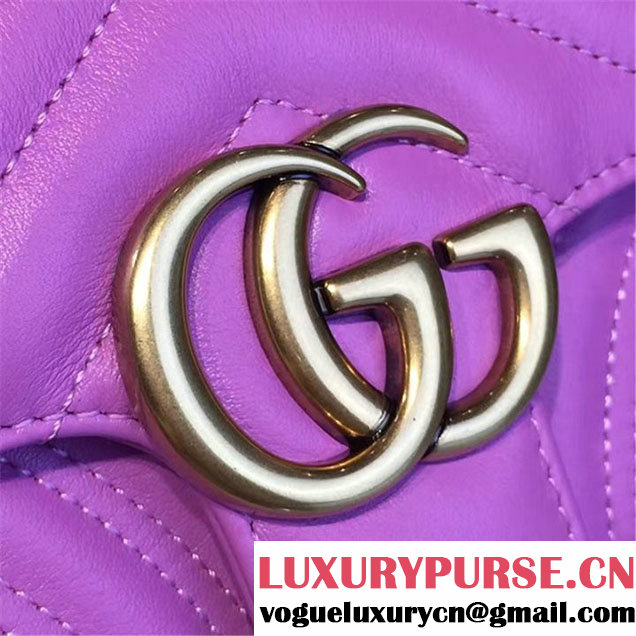 Gucci GG Marmont Matelassé Leather Shoulder Bag Fall Winter 2016 Collection Purple