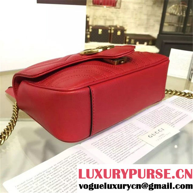 Gucci GG Marmont Matelassé Leather Shoulder Bag Fall Winter 2016 Collection Red
