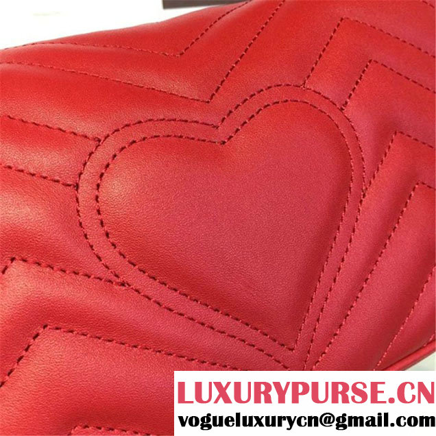 Gucci GG Marmont Matelassé Leather Shoulder Bag Fall Winter 2016 Collection Red