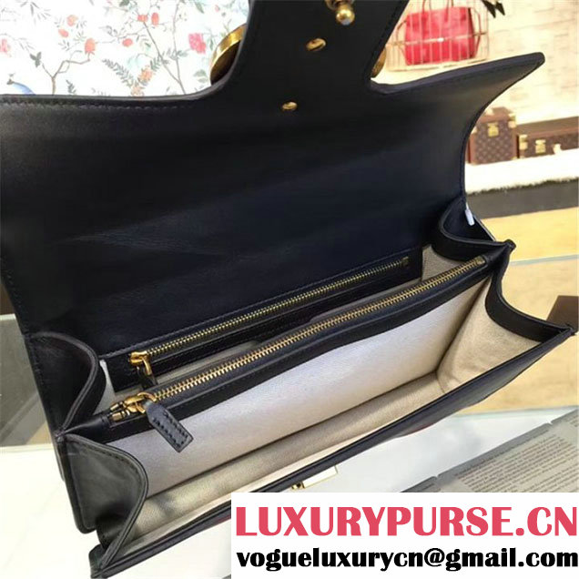 Gucci Marmont GG Supreme Hearts Medium Shoulder Bag Fall Winter 2016 Collection Black Red