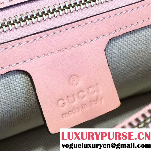 Gucci Marmont GG Supreme Hearts Medium Shoulder Bag Fall Winter 2016 Collection Light Pink Red