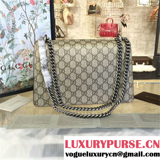 Gucci Dionysus GG Supreme Shoulder Medium Bag Fall Winter 2016 Collection Burgundy Beige
