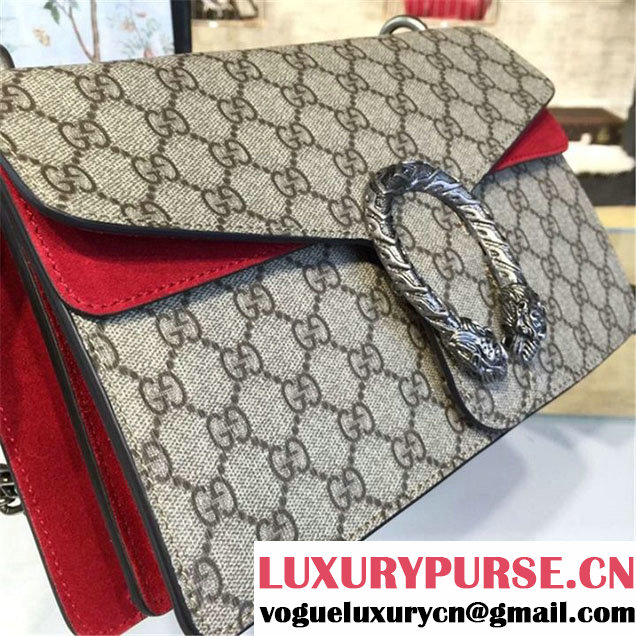 Gucci Dionysus GG Supreme Shoulder Medium Bag Fall Winter 2016 Collection Burgundy Beige