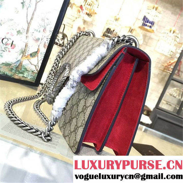 Gucci Dionysus GG Supreme Shoulder Medium Bag Fall Winter 2016 Collection Burgundy Beige