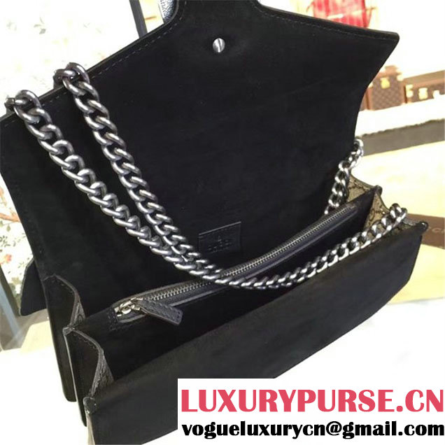 Gucci Dionysus GG Supreme Shoulder Medium Bag Fall Winter 2016 Collection Black Beige
