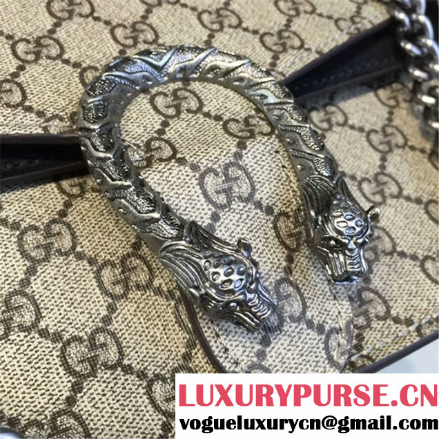 Gucci Dionysus GG Supreme Shoulder Medium Bag Fall Winter 2016 Collection Black Beige