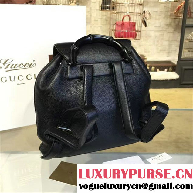 Gucci Bamboo Tassel Leather Backpack Fall Winter 2016 Collection Black