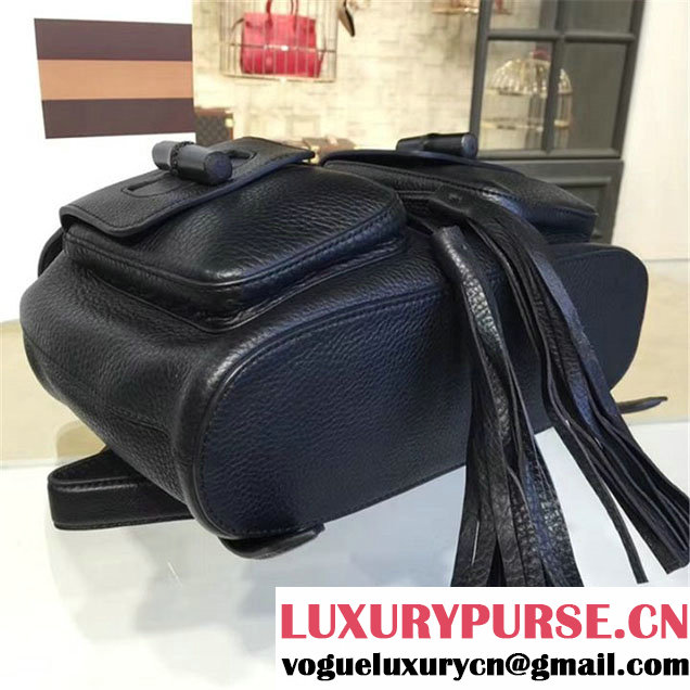 Gucci Bamboo Tassel Leather Backpack Fall Winter 2016 Collection Black