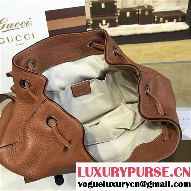 Gucci Bamboo Tassel Leather Backpack Fall Winter 2016 Collection Tan