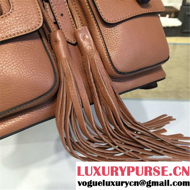 Gucci Bamboo Tassel Leather Backpack Fall Winter 2016 Collection Tan