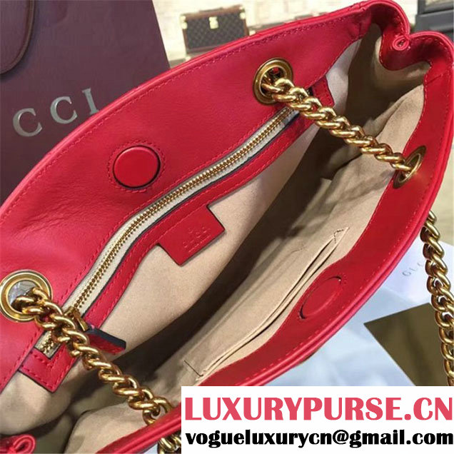 Gucci GG Marmont 2.0 Medium Quilted Shoulder Bag Fall Winter 2016 Collection Red