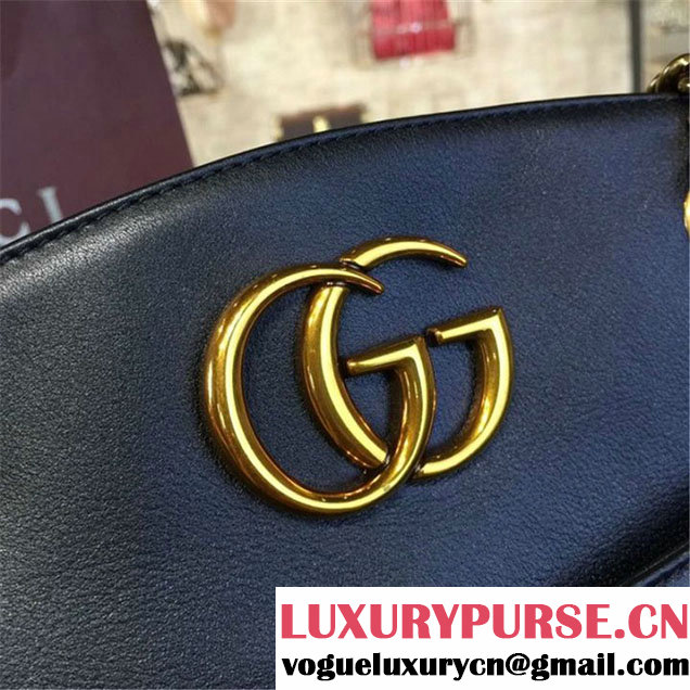 Gucci GG Marmont 2.0 Medium Quilted Shoulder Bag Fall Winter 2016 Collection Black