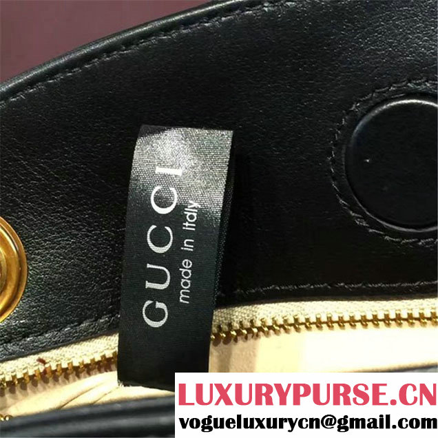 Gucci GG Marmont 2.0 Medium Quilted Shoulder Bag Fall Winter 2016 Collection Black