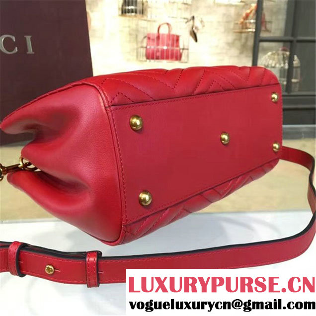 Gucci GG Marmont Matelassé 2.0 Medium Quilted Tote Bag Fall Winter 2016 Collection Red