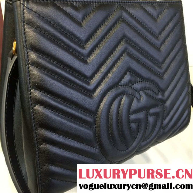 Gucci GG Marmont Matelassé 2.0 Medium Quilted Tote Bag Fall Winter 2016 Collection Black