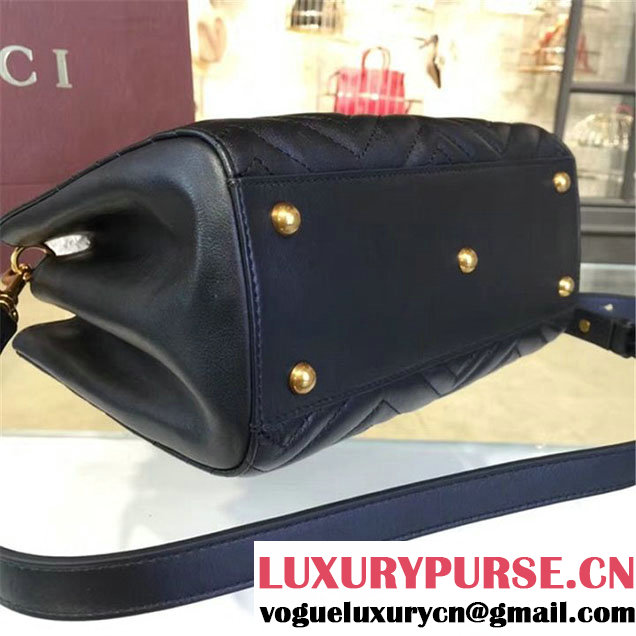 Gucci GG Marmont Matelassé 2.0 Medium Quilted Tote Bag Fall Winter 2016 Collection Black