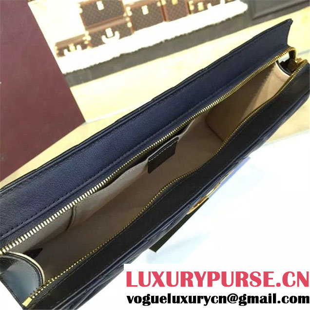Gucci GG Marmont Matelassé Clutch Bag Fall Winter 2016 Collection Black