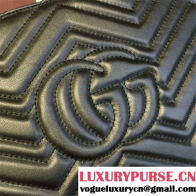 Gucci GG Marmont Matelassé Clutch Bag Fall Winter 2016 Collection Black