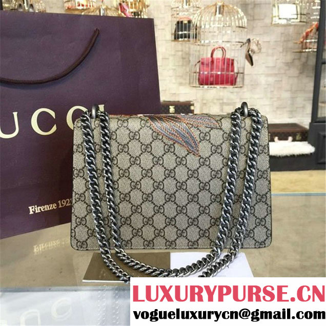 Gucci Dionysus GG Supreme Canvas with Bee Embroidery and Suede Shoulder Fall Winter 2016 Collection Beige