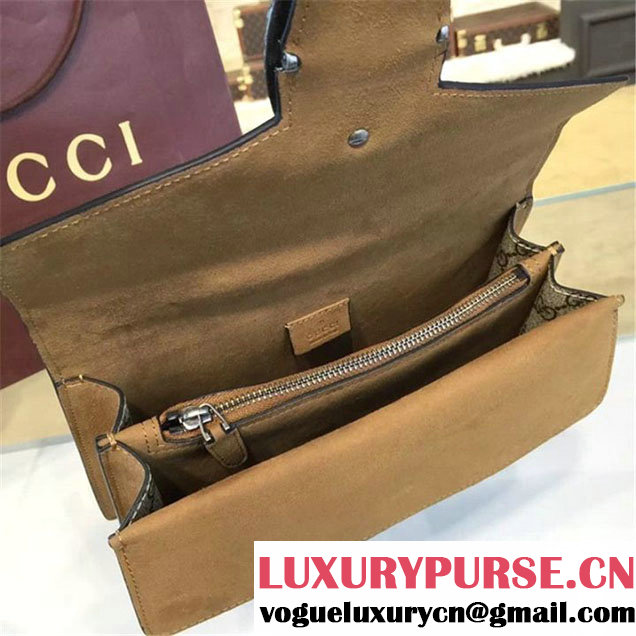 Gucci Dionysus GG Supreme Canvas with Bee Embroidery and Suede Shoulder Fall Winter 2016 Collection Beige