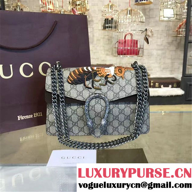 Gucci Dionysus GG Supreme Canvas with Bee Embroidery and Suede Shoulder Fall Winter 2016 Collection Brown