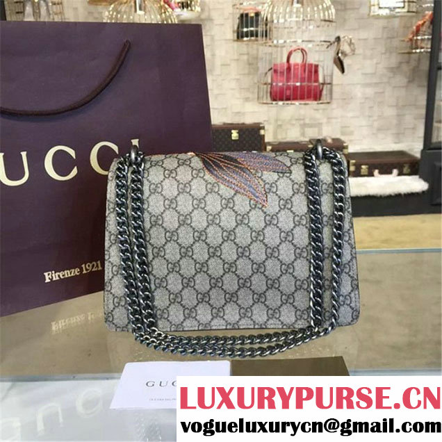 Gucci Dionysus GG Supreme Canvas with Bee Embroidery and Suede Shoulder Fall Winter 2016 Collection Brown