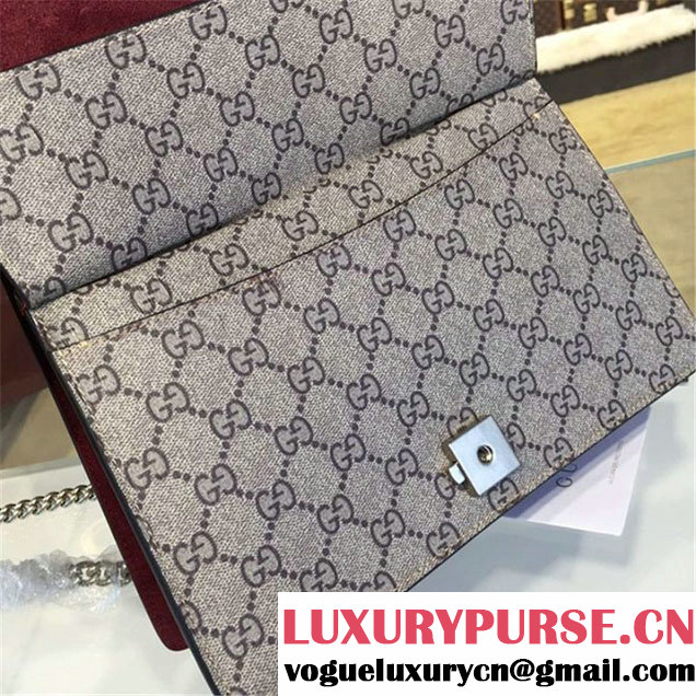 Gucci Dionysus Blooms Print GG Supreme Canvas and Suede Shoulder Fall Winter 2016 Collection Burgundy