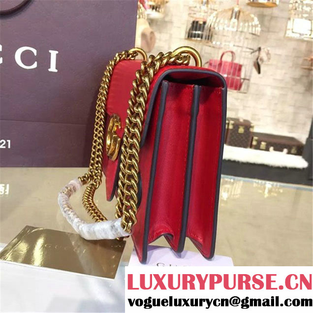 Gucci Marmont GG Supreme Hearts Medium Shoulder Bag Fall Winter 2016 Collection Red Multi