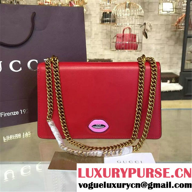 Gucci Marmont GG Supreme Hearts Medium Shoulder Bag Fall Winter 2016 Collection Red Multi