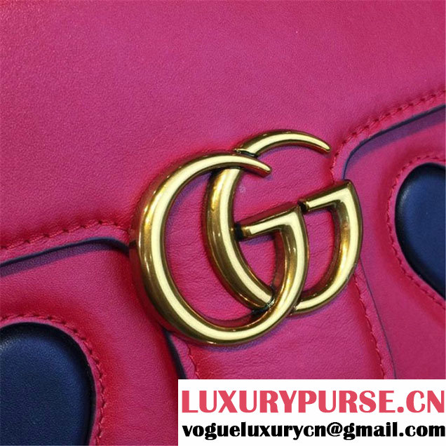 Gucci Marmont GG Supreme Hearts Medium Shoulder Bag Fall Winter 2016 Collection Red Multi