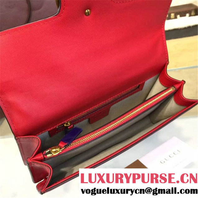 Gucci Marmont GG Supreme Hearts Medium Shoulder Bag Fall Winter 2016 Collection Red Multi