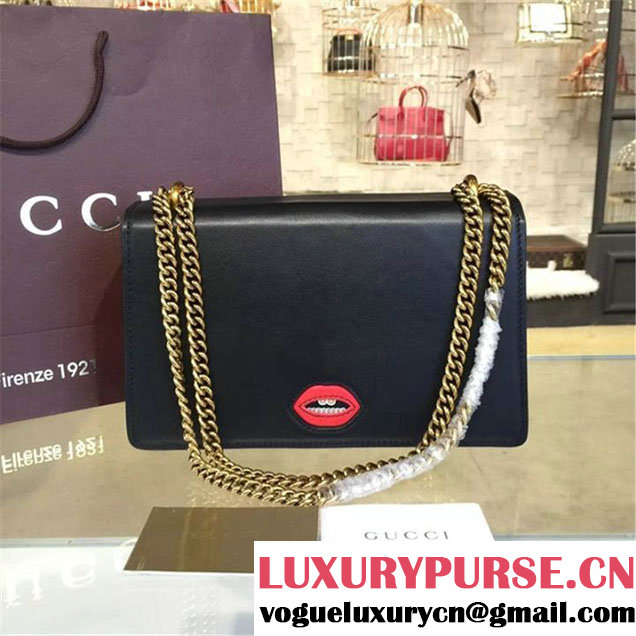 Gucci Marmont GG Supreme Hearts Medium Shoulder Bag Fall Winter 2016 Collection Black Multi